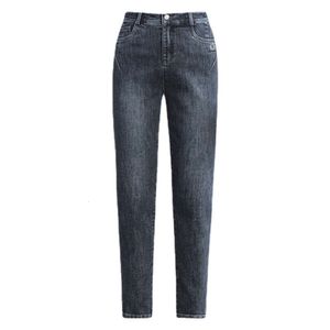 Graublaue Harlan-Hose für Damen Spr New Style Jeans mit hoch taillierter Stickerei für eine schlanke und zierliche Figur. Neun-Punkt-Rauchpfeifenhose mit Gratis
