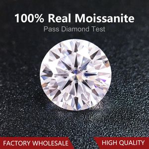 Yüzük Toptancılar Gerçek 0.1Ct ila 10ct D Renk Yuvarlak Kesim Sertifikalı Moissanite Gems Pass Diamond Test Gevşek Değerli Taşlar Hızlı Nakliye