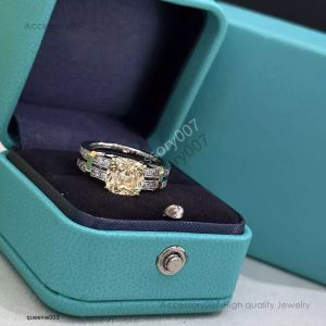 дизайнерские ювелирные кольца Tiffniylise Band Rings Дизайнерские роскошные модные женские бриллиантовые классические украшения с желтыми бриллиантами Праздничные подарки Высокое качество Хорошее качество