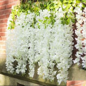 12pcs/lot wisteria şarap yapay çiçekler asma rattan düğün centerpieces için ev çelenk damla teslim dhpgm