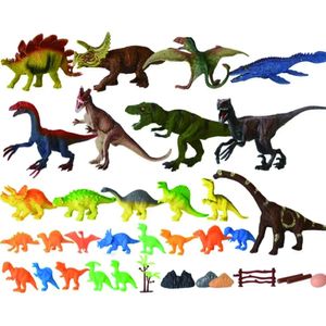 56 Pcs Dinosaur Toys with Play MatRealistic Dino Figure Playset for Kid and Toddler Education 240115