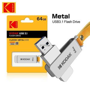 USB Flash Drives Kodak Dönen USB3.1 Metal USB Flash Drive 64GB 128GB 256GB KADDEN PEN TRICH OTG Pendrive Bellek Çubuk U Disk Su Geçirmez