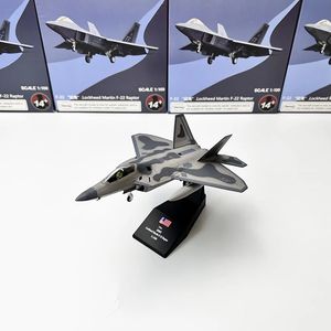 Масштаб 1/100, истребитель из сплава F-22, самолет ВВС США F22 Raptor, модель самолета, модель самолета для детей, игрушки, подарочная коллекция 240116
