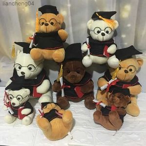 Doldurulmuş Peluş Hayvanlar 1 PCC 18cm Sevimli Mezun Dr. Bear Peluş Oyuncak Doldurulmuş Oyuncak Ayı KAWAII TOYS Çocuk İçin Komik Mezuniyet Hediyesi Bebek Ev Dekorasyon