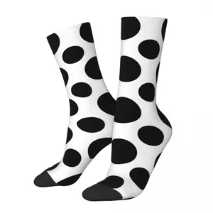 Erkek Çoraplar Siyah ve Beyaz Noktalar Mürettebat Süper Yumuşak Sıradan Rahat Yenilikçi Çoraplar Erkekler için Ter Emme