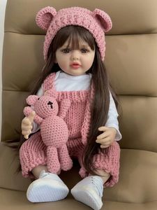 BZDOLL 55 CM 22 Inch Reborn Dolls Realistic Full Silicone Baby Bebe born Girl Doll Princess Toddler Toy Gift 240116