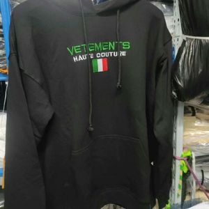 Tasarımcı Marka Erkek Hoodies Sweatshirts Bayrak İşlemeli Döngüsel Gevşek Siyah Beyaz Kapşonlu Erkekler ve Kadınlar İçin