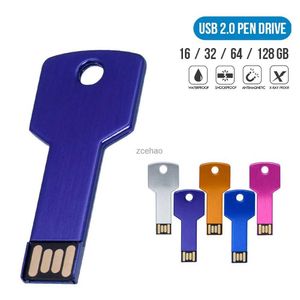 USB flaş sürücüler usb anahtar şekli pendrive metal bellek çubuğu 4GB 8GB16GB 32GB 64GB128GB 256GB USB flaş sürücü kalemi sürücü flaş usb disk kalem sürücü