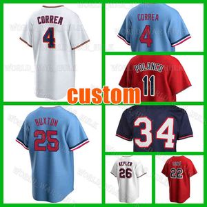 4 Carlos Correa Jersey Beyzbol 25 Byron Buxton 49 Pablo Lopez Minnesotas Jorge Polanco Max Kepler Twins Harmon Killebrew Christian Vazquez Ryan Jeffers Nick Gordon