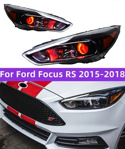 Ford Focus RS Styling için Far 20 15-20 18 Kırmızı Kötü Göz Akışı Dönüş Sinyali Işık Tam LED DRL Oto Aksesuar Montajı