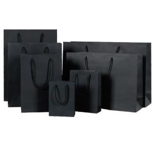 Название товара wholesale 10 размеров черный бумажный пакет бумажный подарочный пакет с ручкой сумка для покупок на складе BJ Код товара