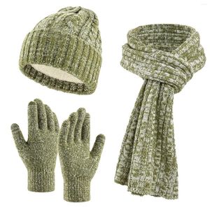 Top kapaklar kadın erkekler kış sıcak şapkalar uzun boyun atkı dokunmatik eldiven seti şapka kadınlar kulaklık