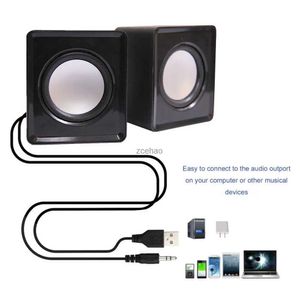Bookshelf Speakers 1 Pairs Computer Speakers Wired 4D Bass Stereo Subwoofer Speaker For Laptop Smartphones Desktop MP4 MP3 Computer Players
