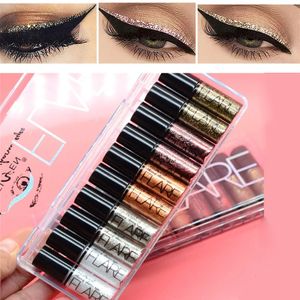 5 Colors Metallic Shiny Smoky Eyes Eyeshadow Waterproof Glitter Liquid Eyeliner Paleta De Sombra Eyeshadow Stick D301025 240116