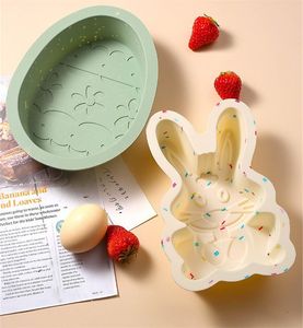DIY Kek Kalıp Silikon Kalıp Easter Yumurta Tavşan Tatil Pişirme Pastası Silikon Kalıp P232