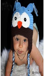 Toddler Baykuş Kulak Şapkası Şapka Bebek El Yapımı Tığ Owl Beanie Hat El Yapımı Baykuş Beanie Örme Hat7959356