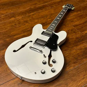 Электрогитара 335, полуполый корпус, гриф из палисандра, белый цвет, 6-струнная гитара, в наличии