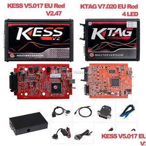 Strumenti diagnostici Strumenti diagnostici Kess V2.53 V5.017 Eu Red Pcb Titanium Ktag V2.25 V7.020 Bdm Ecu Obd2 Kit programmatore camion Drop Deliv Dh0Tj