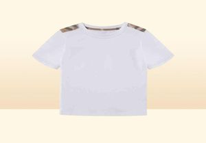 Yürümeye başlayan çocuklar yaz beyaz tişörtler kızlar için çocuk tasarımcısı marka butik çocuklar giyim toptan lüks üst kıyafetler aa2203166679815