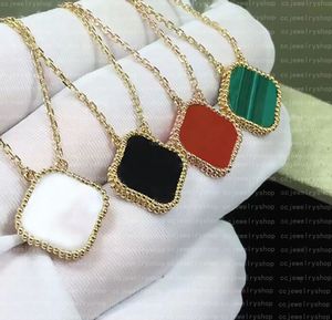 Alta qualità 15mm Classico 4/Quadrifoglio Collane Pendenti Madreperla Acciaio inossidabile placcato 18K per Donna Ragazza Festa della mamma Fidanzamento Gioielli-Regalo -AAA