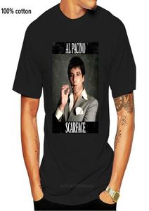 MEN039S Tshirts Yetişkin Beyaz Mafya Film Scarface Al Pacino Çerçeveli Po Yüz Tişört Tee 2xl 3xl Shirt4453414