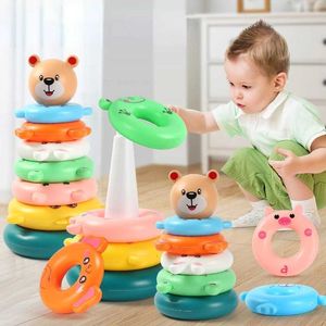 Yuva oyuncakları 0 12 aylık bebek bulmaca piramit kulesi bardağı istifleme ördek oyuncakları Montessori eğitim plajı çocuk havuz küvet oyuncak çocuk gril hediye