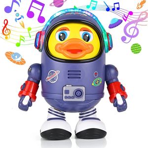 Игрушка Baby Duck Музыкальная интерактивная игрушка Электрическая со светом и звуками Танцующий робот Космические элементы для младенцев Младенцы Детские подарки 240117