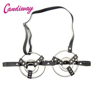 sexy Women Steel Rings Bra Leather Metal Harness Slave flirting discipline Fetish cosplay breasts Sex Products erotic 240117