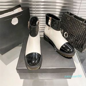 Platform Ayakkabı Tasarımcı Kış Kar Botları Yağmur Düz Kadınlar Boot Rasital Ayakkabı Kısa Elbise Siyah Boot Tırmanış Öngen Deri Açık Havada Sneaker