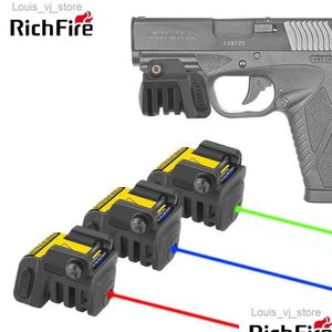 El feneri meşaleler Richfire taktik lazer 5MW kırmızı yeşil mavi kiriş şarj edilebilir kompakt tabanca silahı picatinny ray için b dhipj