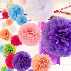 Декоративные цветы, оптовая продажа, 20 шт., 8 дюймов (20 см), папиросная бумага, помпоны, цветочное украшение, мяч, свадьба, TP-W-1002