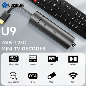 DVB T2 H265 Dijital TV kod çözücü HD 1080p DVB C Tuner Karasal TV Alıcı Ubisheng U9 Mini TV Seti TV/ Projektör için Üst Kutu