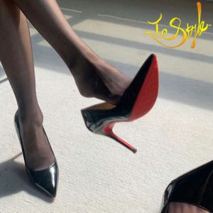 Tasarımcı Topuklar Kadın Ayakkabı Yüksek Kırmızı Parlak Dipler 8cm 10cm 12cm İnce Topuklu Siyah Çıplak Patent Deri Kadın Pompalar Toz Çantası 34-42