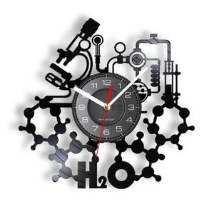 Настольные настольные часы Химические эксперименты Настенные часы Научная лаборатория Украшение Периодические элементы Стол Настенное искусство Ретро Виниловая пластинка Настенные часы YQ240118