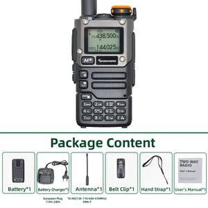 Quansheng UV-K5 WALKIE Talkie 5W Air Band İki Yollu Radyo UHF VHF DTMF FM NOAA Kablosuz Frekans Kopya Ham Radyosu