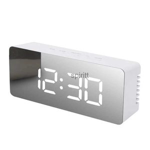 LED Digital Desk Alarm Clock Mirror - Night Light Display Mechanical Table Clock for Home Sleep, Ideal for Desk or Tabl