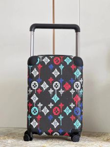 Nova mala de luxo Designer bagagem 55 Caixa de embarque Grande capacidade Cabine de mão Clássico Alfabeto Padrão de Flor Viagem Negócios Sênior Pull Rod Universal