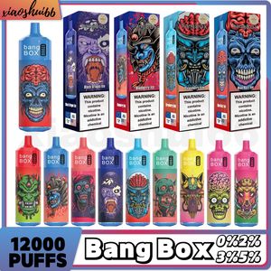 Bang Box 12000 затяжек Одноразовые вейпы Оригинальные Bang vape Mesh Coil Перезаряжаемые электронные сигареты 23 мл Портативные испарители для трубок для кальяна 0% 2% 3% 5% Puff 12K