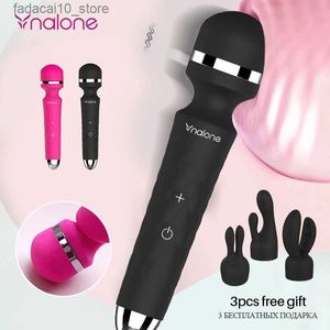 Diğer Sağlık Güzellik Öğeleri Nalone Güçlü Vibratör 3 Nozullar USB Şarj Magic Wand AV vibratör Masaj Masajı Titreşim Dilless Cinsel Ürün Kadınlar Q240119