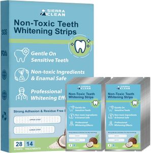 Sierra Clean Strisce Sbiancanti Denti per Denti Sensibili 14 Trattamenti, Strisce Smaltate Sicure, Risultati Rapidi Consigliati dai Dentisti in 30 Minuti