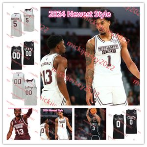 Harrison Alexander Gai Chol MSU 2024 Maillot de basket-ball cousu sur mesure pour homme 11 Trey Fort 13 Josh Hubbard 40 Trey Jackson III Mississippi State Bulldogs Maillots