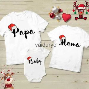 Family Matching Outfits Santa Hat Family Matng T Shirts Mother Father Kids Matng Clothes Christmas Party Tops T-shirt Winter Holiday Look Outfitsvaiduryc
