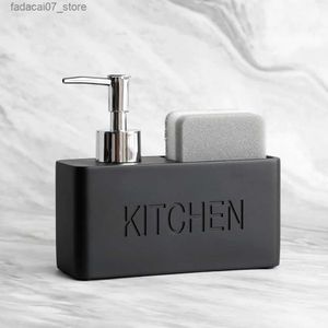 Liquid Soap Dispenser Modern kitchen accessories Set hand soap dispenser pump bottle brushes Holds and Stores Sponges Scrubbers Q240202