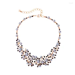 Колье, оптовая цена, 2 цвета, серо-белый, акриловый жемчуг, самое приличное элегантное ожерелье, женские ювелирные изделия
