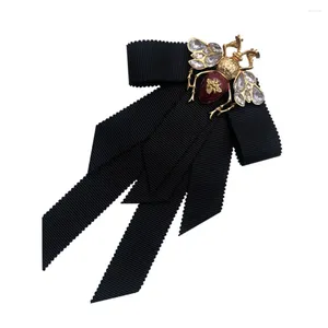 Галстуки-бабочки, 1 шт., ретро-брошь в виде пчелы, предварительно завязанная булавка для галстука, аксессуар для одежды (черный)