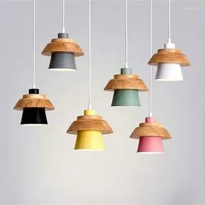 Подвесные светильники в скандинавском стиле, современный минималистский макаронс, железная деревянная чаша для бара, кафе, ресторана, декора гостиной, кабинета, офиса, люстры