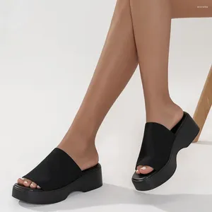 Сандалии для прямой поставки, летние женские туфли без шнуровки хорошего качества, массивные тапочки, удобные прогулочные туфли без шнуровки на платформе, большой размер