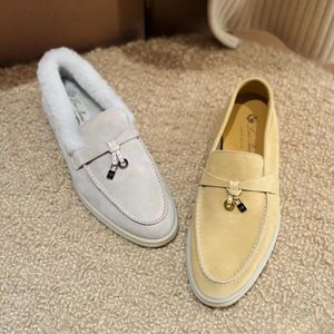 Loro Shoe Designers повседневная обувь Pianas Charms Walk Moccasins for Women Dress Loafer Flat Sneaker Tazz Зимние теплые низкие леди черные белые кожа