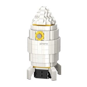 Bloklar 934pcs Aerospace Astronot Roket Yapı Blokları Led Hafif Fırça Pot Mini Mikro Elmas Tuğlalar Diy Oyuncaklar Çocuklar İçin Hediyeler