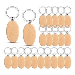 Kancalar 50pcs Oval Ahşap Gravür Boşluklar DIY Hediye El Sanatları (Oval) için Bitmemiş Ahşap Anahtar Yüzük Etiketi